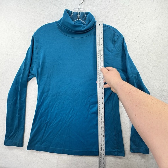 NEW Duluth Trading Turtleneck Womens Small Blue Long Sleeve Longtail T Blue - Picture 2 of 9